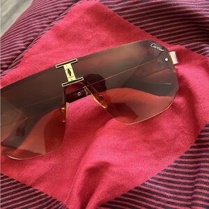 Cartier Gold and Brown Sunglasses